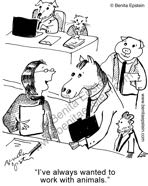 funny business cartoon worker animal office desk 1477